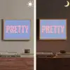 Pretty - Roze - Blauw - Golvend Light Box met batterij (Wandlamp) middel -sfeer3