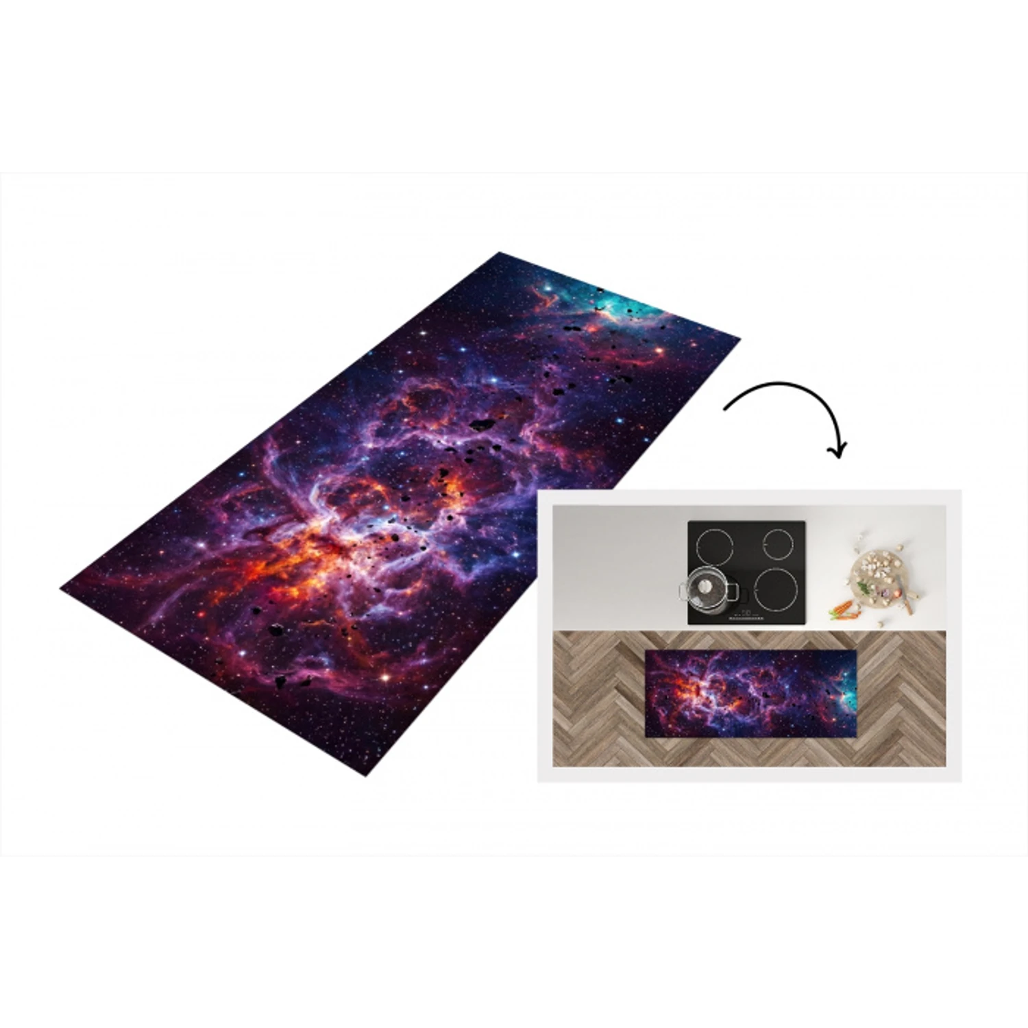 Space - Stars - Abstract - Colorful Keukenloper - keukenmat middel -3d