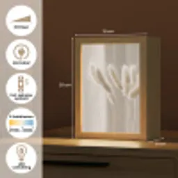 Pampasgras - Pluim - Wit Light Box met kabel (Tafellamp) klein -USP_NL