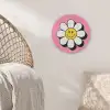 Smiley - Bloem - Roze Akoestische PET Vilt - Rond klein -sfeer4