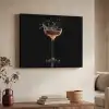 Cocktail - Zwart - Spetters - Glas Textielframe zwart klein -sfeer3