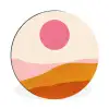 Zon - Heuvels - Abstract - Roze Wandcirkel aluminium klein -3d