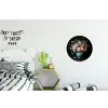 Roze - Bloemen - Vaas - Kleuren Wandcirkel aluminium klein -kinderkamer