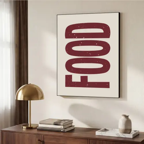 Eten - Japandi - Rood - Decoratie Textielframe zwart klein -sfeer3