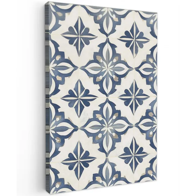 Tegels - Spaans - Patronen - Keramiek Tuinposter op houten frame 2 cm dik middel -3d