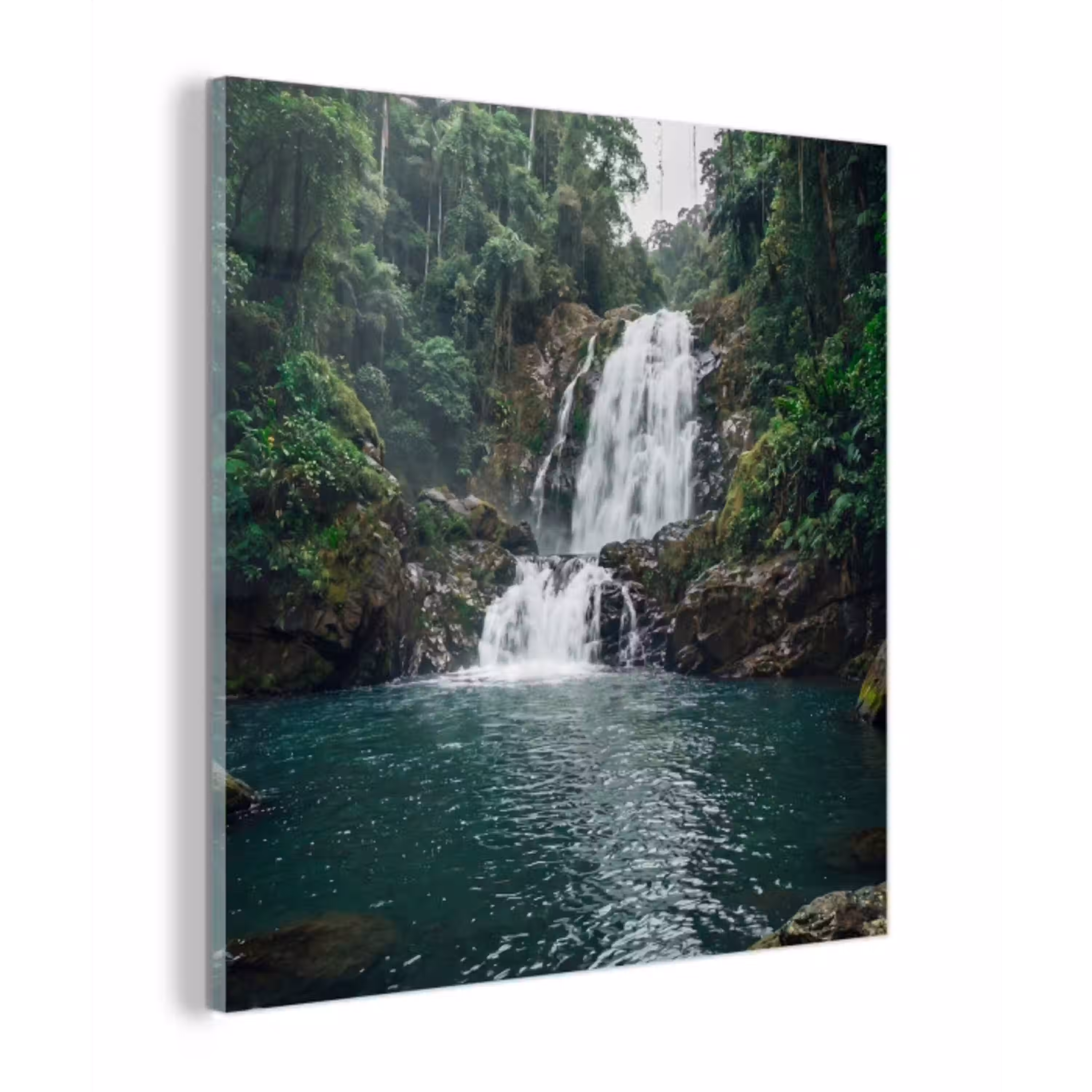 Waterfall - Forest - Nature - Greenkhgyguyg plexiglas 5mm klein -z3d