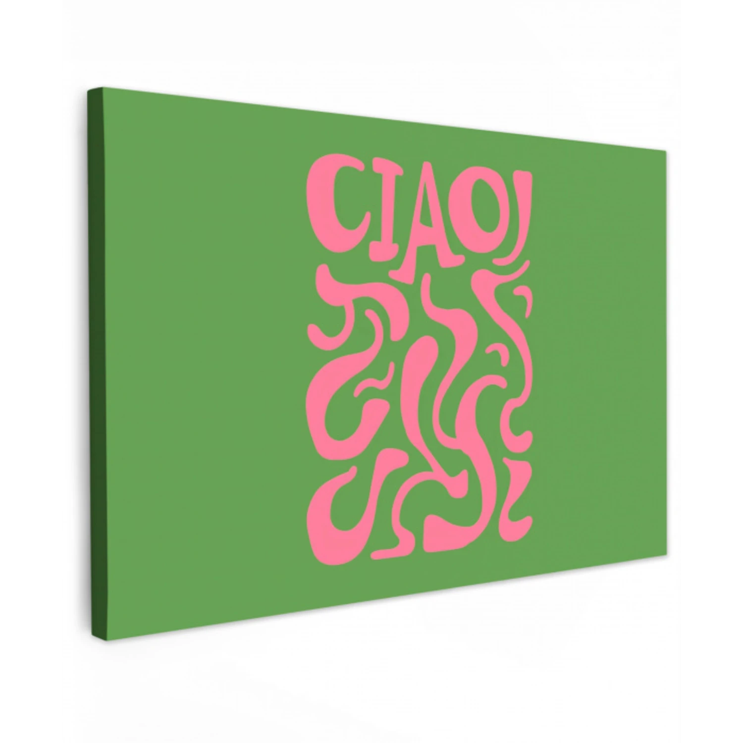 Abstract - Roze - Ciao - Vormen Tuinposter op houten frame 2 cm dik klein -3d