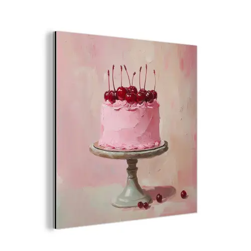 Taart - Pink - Cherry aluminium wit klein -3d