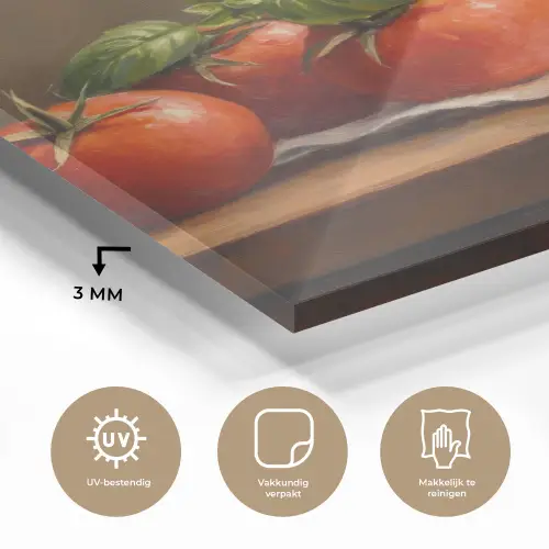 Tomaten - Olijfolie - Stilleven plexiglas 5mm klein -sfeer2