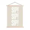 Vintage - Decoratie - Japandi - Wit textielposter latten blank klein -3d