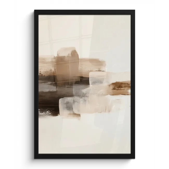 Poster met lijst - Penseelstreken - Abstract landschap - Rust
