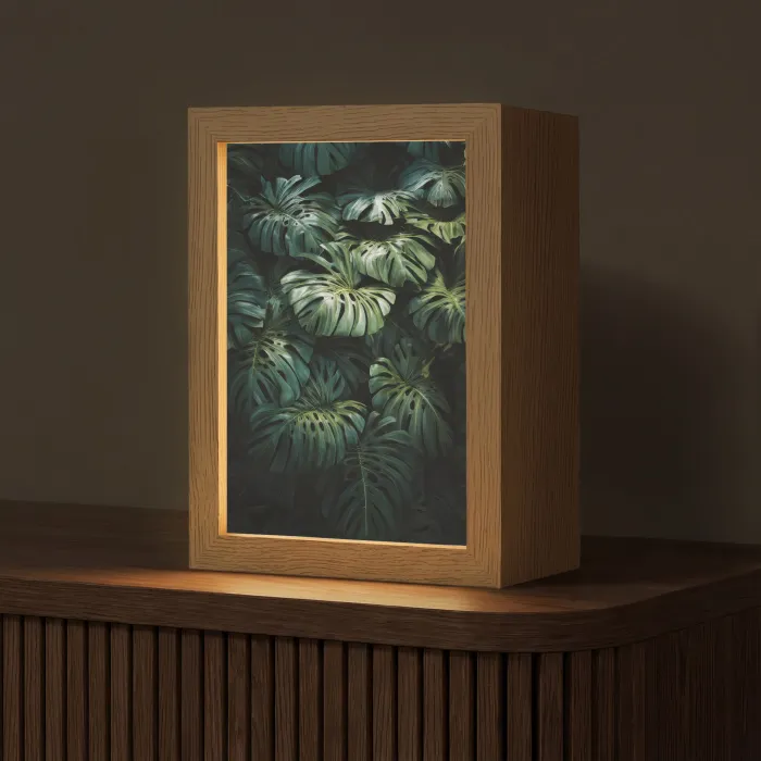 Plant - Monstera - Lichtinval Light Box met kabel (Tafellamp) klein -z3d_website