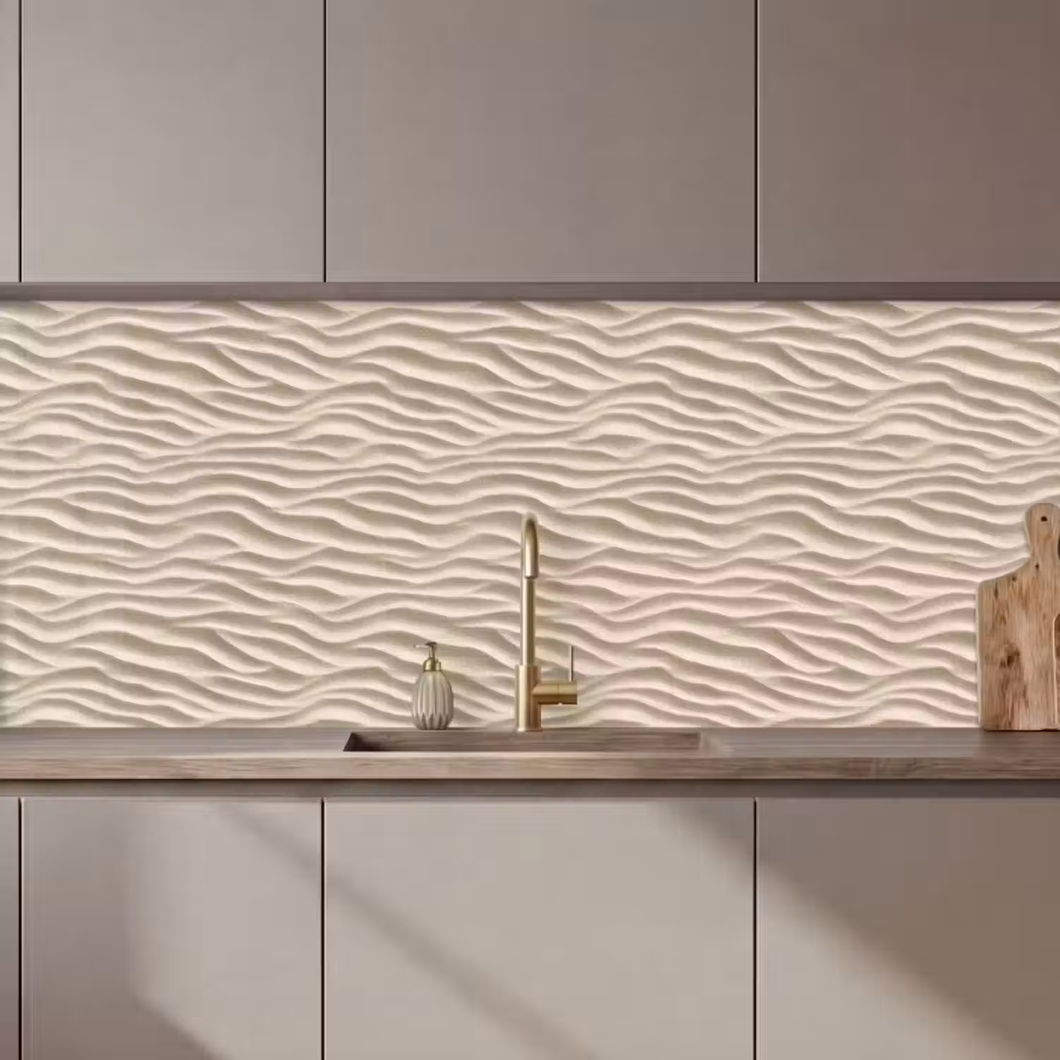 Küchenrückwand - Sand - Wellen - Beige