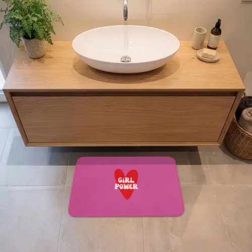 Girl power - Hart - Roze - Rood Badmat klein -sfeer1
