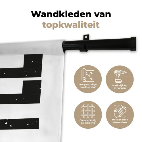 Koffie - Decoratie - Japandi - Vintage Wandkleed katoen klein -sfeer2