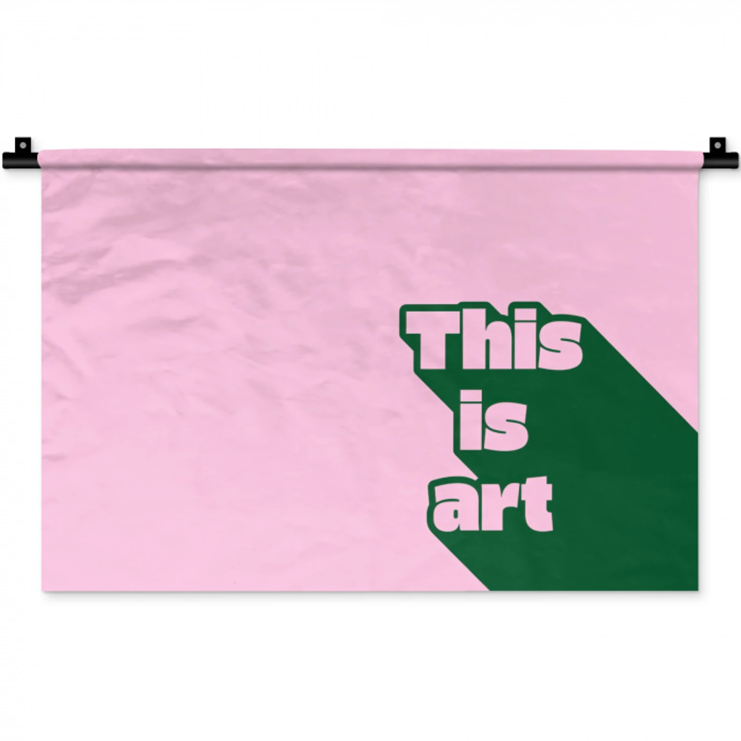 Groen - Teskt - This is art - Roze Wandkleed katoen klein -zz3d