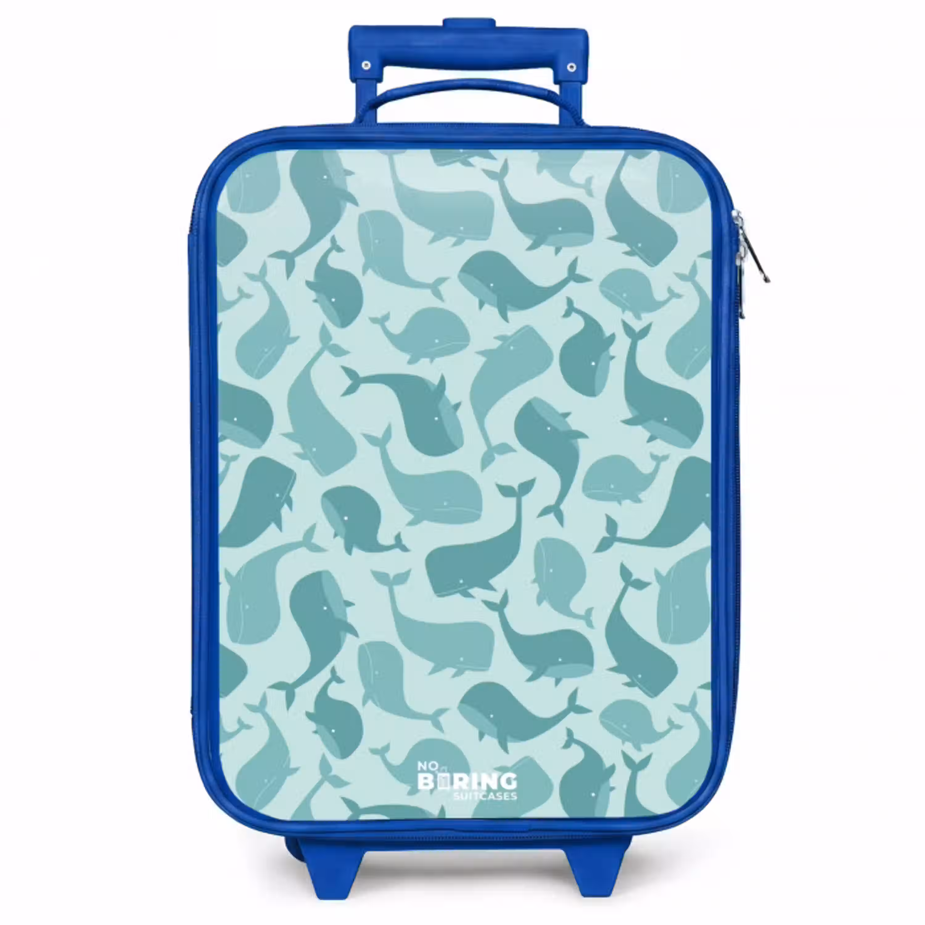 Gestileerde walvissen in tonale zeegroene tinten Kinderkoffer - Blauw klein -zzz_website3d