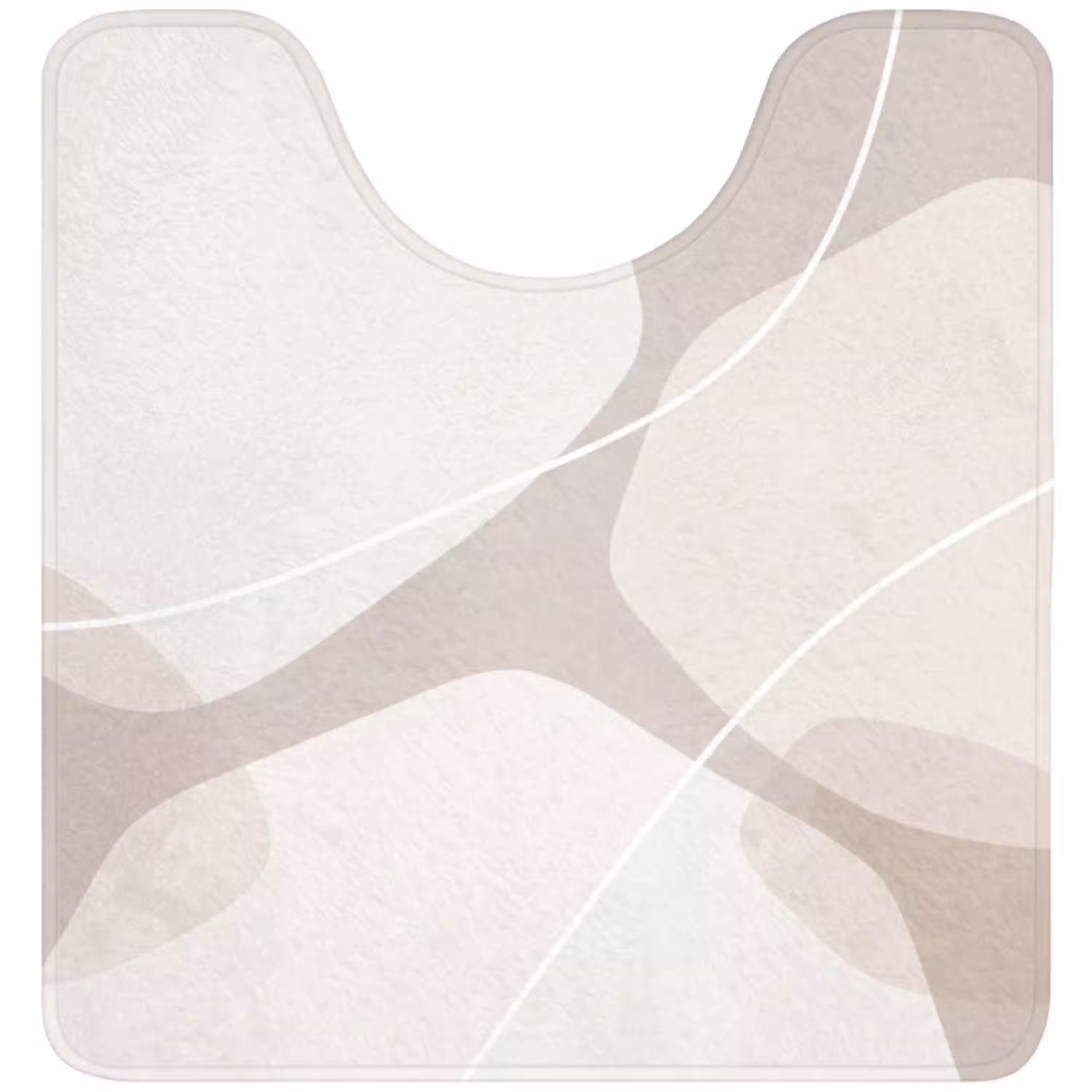 Abstract - Vormen - Beige WCmat U-uitsnede middel -3d