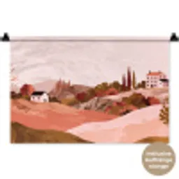 Heuvellandschap - Grafisch - Terracotta Wandkleed katoen klein -t3d_DE