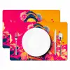 Vrouw - Zonnebril - Abstract - Oranje Placemat vinyl groot -zzsfeer2_Kitchenyeah-website