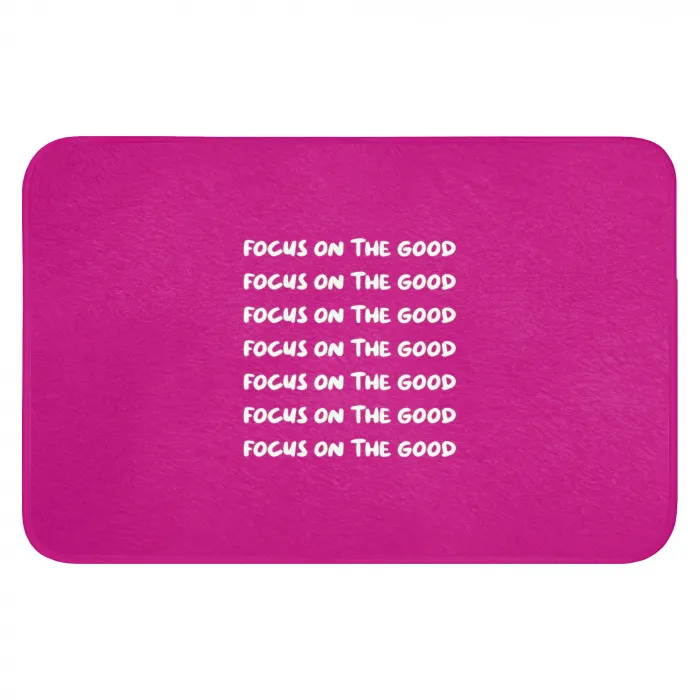 Focus on the good - Roze - wit Badmat klein -3d