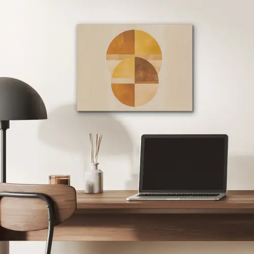 Cirkels - Geel - Minimalistisch PET vilt klein -sfeer5