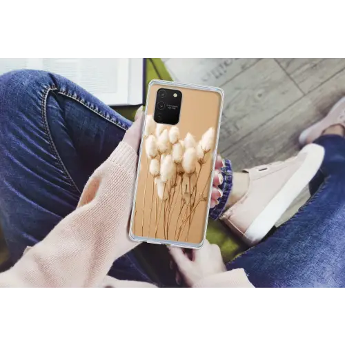 Bloemen - Planten - Bruin - Pastel Telefoonhoesje Samsung Galaxy S10 Lite klein -handS10Lite