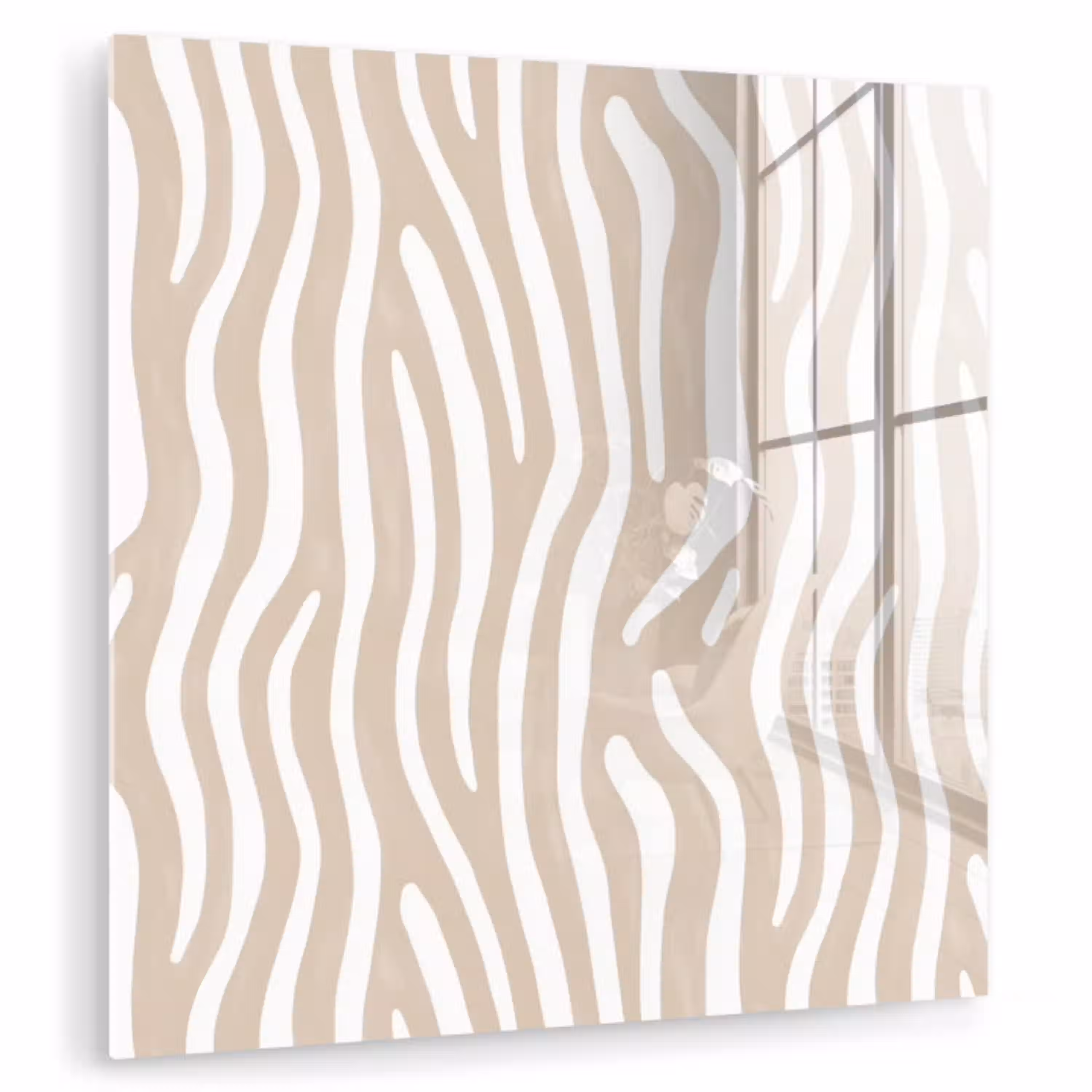 Abstract - Zebra - Beige plexiglas 5mm klein 11 -zzzproduct_nieuw