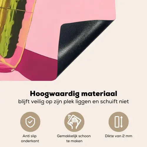 Augurken - Pot - Schaduw - Roze Inductie beschemer met haakjes klein -ky-onderkant-nl