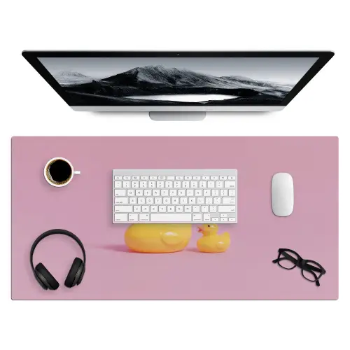 Eendjes - Vrolijk - Roze Muismat XXL klein -3d