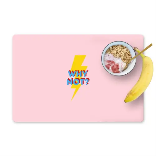 Why not - Bliksem - Roze Placemat vinyl groot -zzzproduct_Kitchenyeah-website