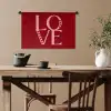 Love - Rood - Hatjes Wandkleed katoen klein -sfeer6