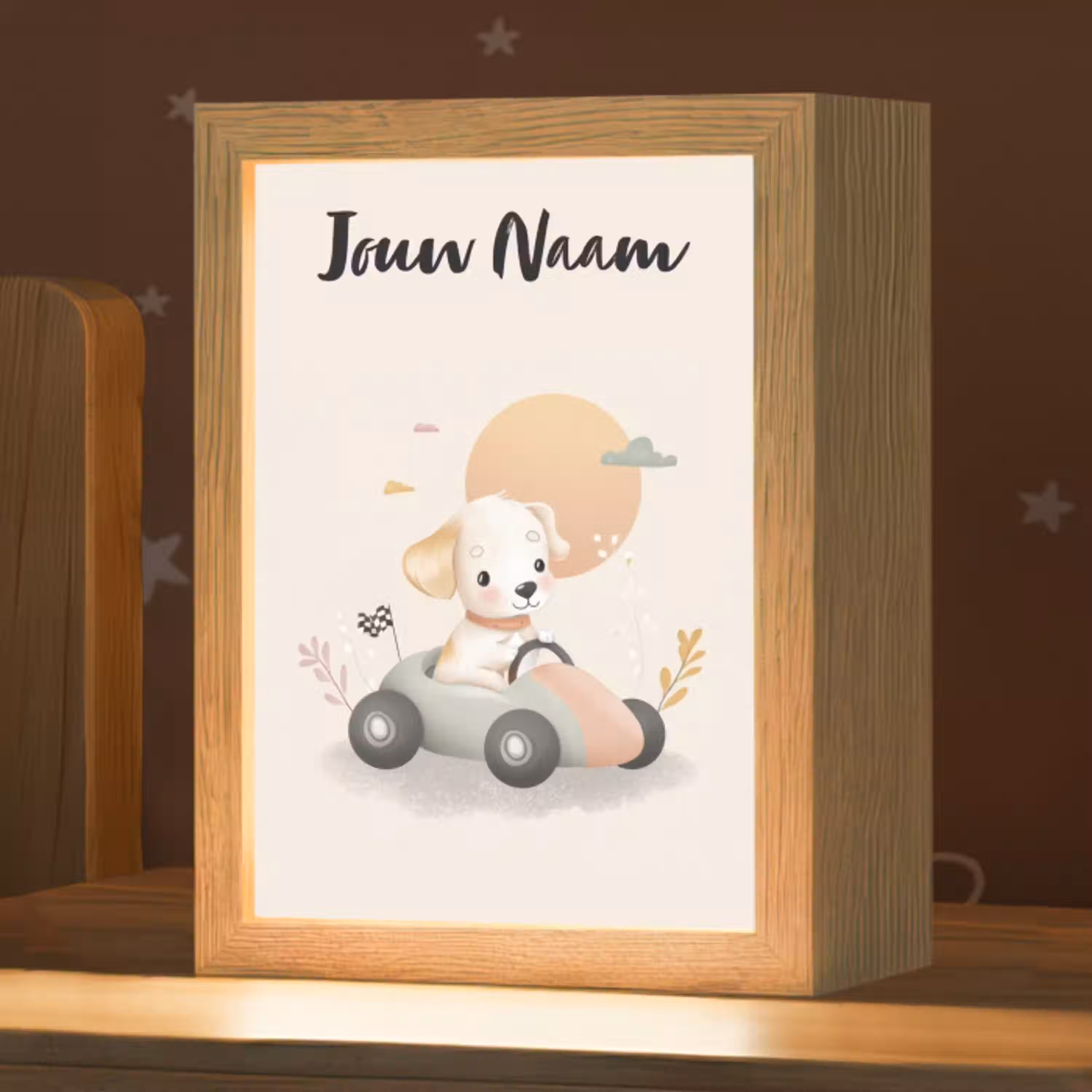 Puppy - Oranje - Raceauto Light Box met kabel (Kinderlampje) klein -zzz_3d_website
