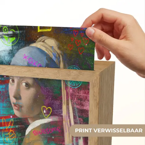 Meisje met de parel - Johannes Vermeer - Neon Light Box met kabel (Wandlamp) klein -USP_websiteprintNL