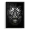 Tijger - Dieren - Zwart - Wit - Portret - Wild fotolijst zwart zonder passe partout klein -3d