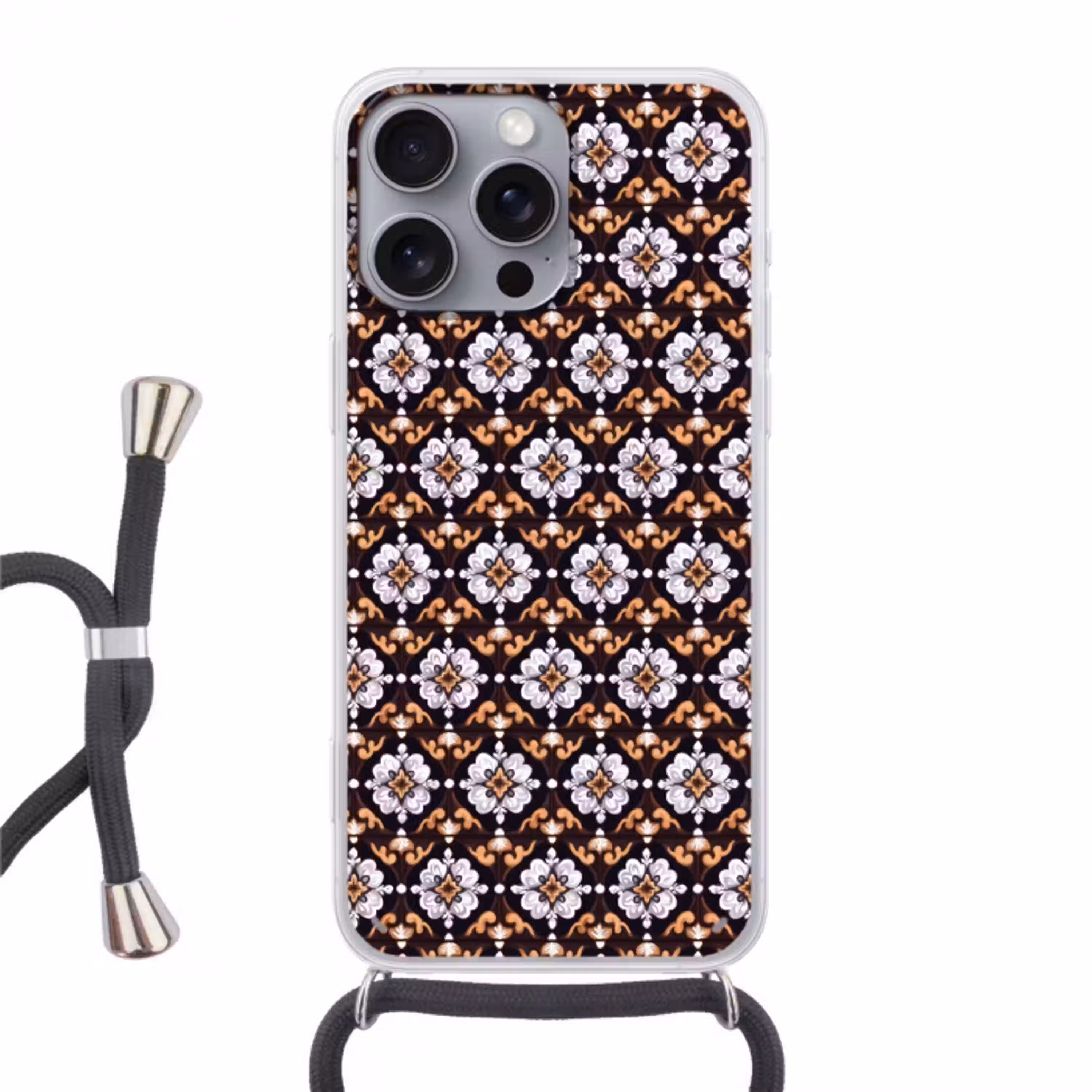 traditioneel - Element - Kleurrijk Hoesje iPhone 16 Pro Max met koord klein 804 -3d