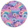 Regenbogen - Bloemen - Kleurrijk - Wolken Wandcirkel kunststof plaat 5mm dik klein -3d