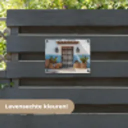 Deur - Manden - Planten tuinposter los doek klein -sfeer3