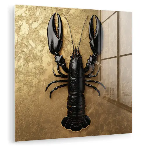 Kreeft - Zwart - Goud - Luxe plexiglas 5mm klein -zzzproduct_nieuw