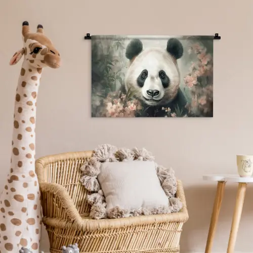Panda - Dieren - Bloemen - Planten Wandkleed katoen klein -wsfeer5_kind