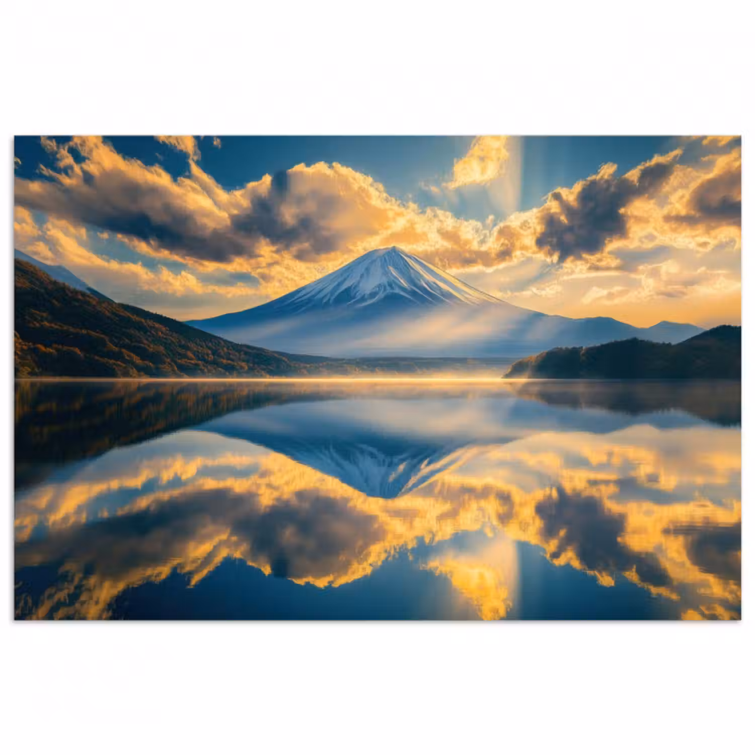 Poster - Berg - Fluss - Sonnenuntergang