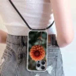 Dahlia - Bloem - Natuur - Sfeervol Hoesje iPhone 16 Pro Max met koord klein -sfeer5