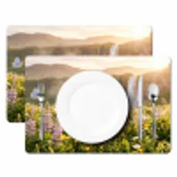 Vlinders - Waterval - Bloemenveld Placemat vinyl groot -zzsfeer2_Kitchenyeah-website
