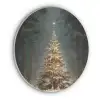 Kerstboom - Bos - Sneeuw - meerkleurig Akoestische PET Vilt - Rond klein -3d