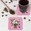 Bloemen - Quote - Kaartje - Kleurrijk onderzetter kurk middel -sfeer2