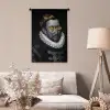Willem van Oranje - Adriaen Thomasz - Zwart - Wit Wandkleed katoen klein -sfeer4