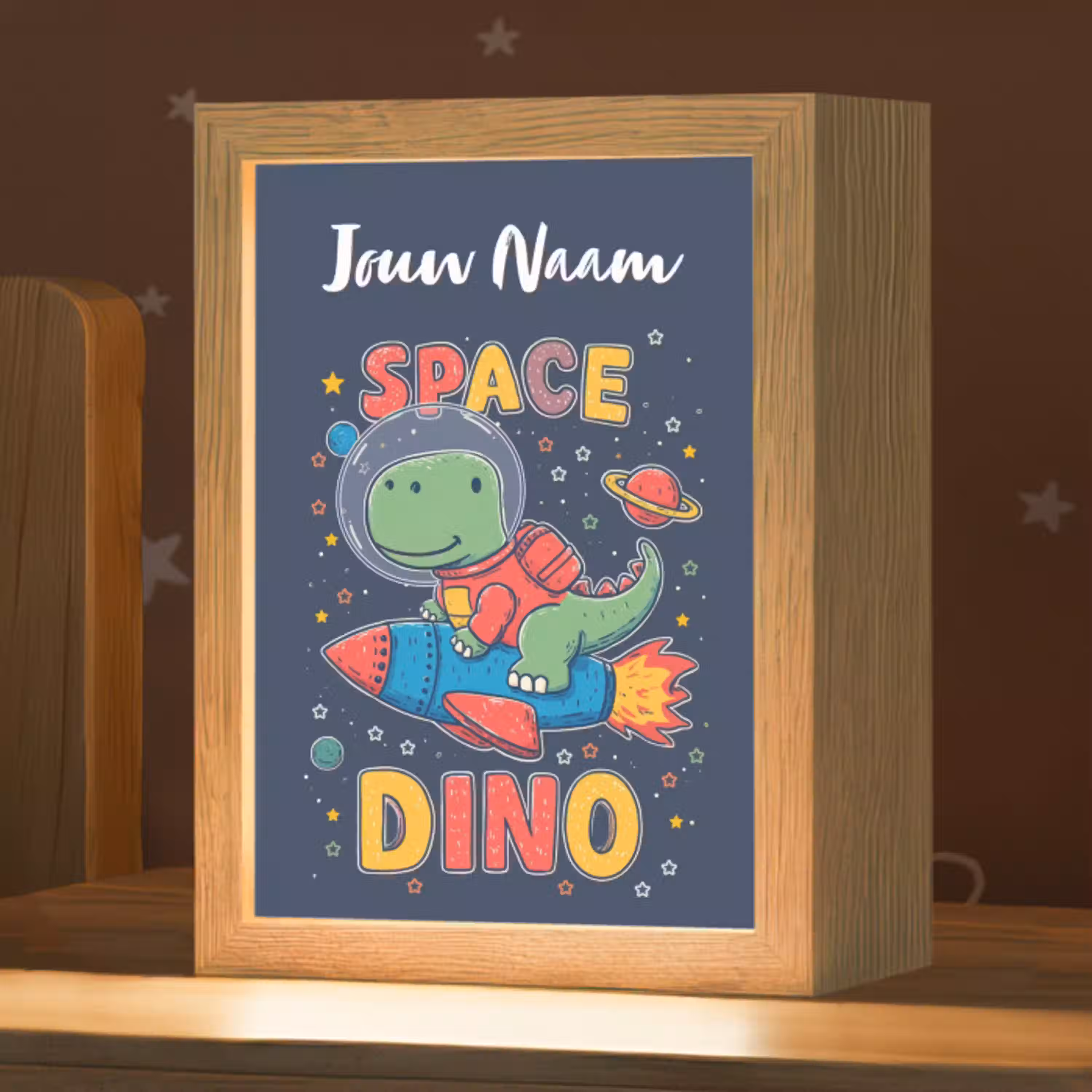 Dino - Raket - Kleurrijk Light Box met kabel (Kinderlampje) klein -zzz_3d_website