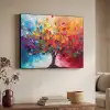 Boom - Levensboom - Kleurrijk - Abstract Textielframe zwart klein -sfeer3