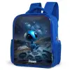 Blauw buitenaards wezentje onder sterrenhemel Kinderrugzak - Blauw middel -schuin