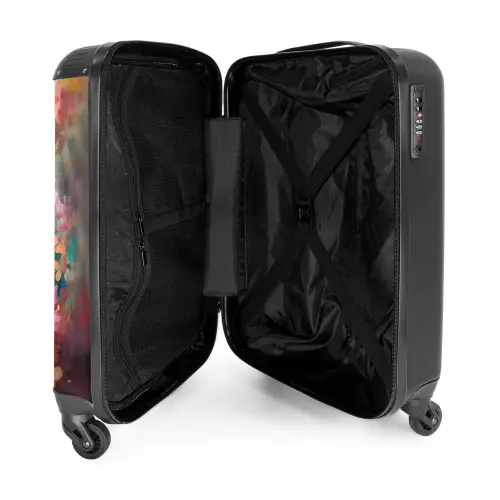 Wit paard omringd door bloemen NBS - Handbagage koffer - Unisex middel -binnenkant